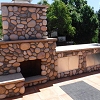 Custom Masonry Eldorado River Rock Outdoor Fireplace