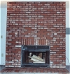 Floor to ceiling Brick Fireplace and hearth