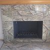 Marble Face Firepace and hearth - custom wood mantel
