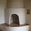Kiva Style Rumford Fireplace with spanish tile hearth