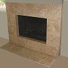Travertine Tile Face Fireplace and hearth