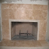 Travertine Tile Face Fireplace - decorative tile accent around firebox