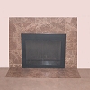 Travertine Tile Face Fireplace and hearth