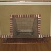 Thin Brick Tile Fireplace and hearth - custom mantel with glazed thin brick