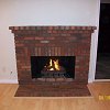 Brick Fireplace with brick hearth and mantel