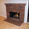 Brick Fireplace with brick hearth and mantel