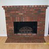 Brick Fireplace with brick hearth and mantel