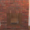 Brick Fireplace with brick hearth and mantel