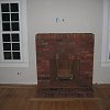 Brick Fireplace with brick hearth and mantel
