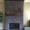 Stone Face Fireplace - Pebble Rock Face
