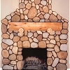 Stone Face Fireplace - Boral Cultured Stone - River Rock