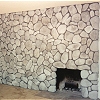 Stone Face Fireplace - Boral Cultured Stone - River Rock