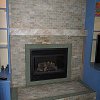 Eclectic Tile Face Fireplace and hearth - decorative gas log set