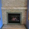 Eclectic Tile Face Fireplace and hearth - decorative gas log set