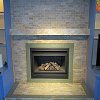 Eclectic Tile Face Fireplace and hearth - decorative gas log set