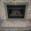 Eclectic Tile Face Fireplace and hearth - decorative gas log set