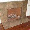 Travertine Tile Face Fireplace and hearth