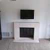 White Marble Tile Face Fireplace and hearth
