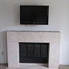 White Marble Tile Face Fireplace and hearth