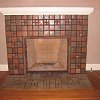 Batchelder Tile Face Fireplace and hearth