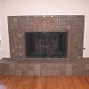 Batchelder Tile Face Fireplace and raised hearth