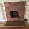 Batchelder Tile Face Fireplace and hearth
