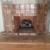 Batchelder Tile Face Fireplace and hearth