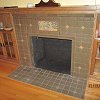 Batchelder Tile Face Fireplace and hearth